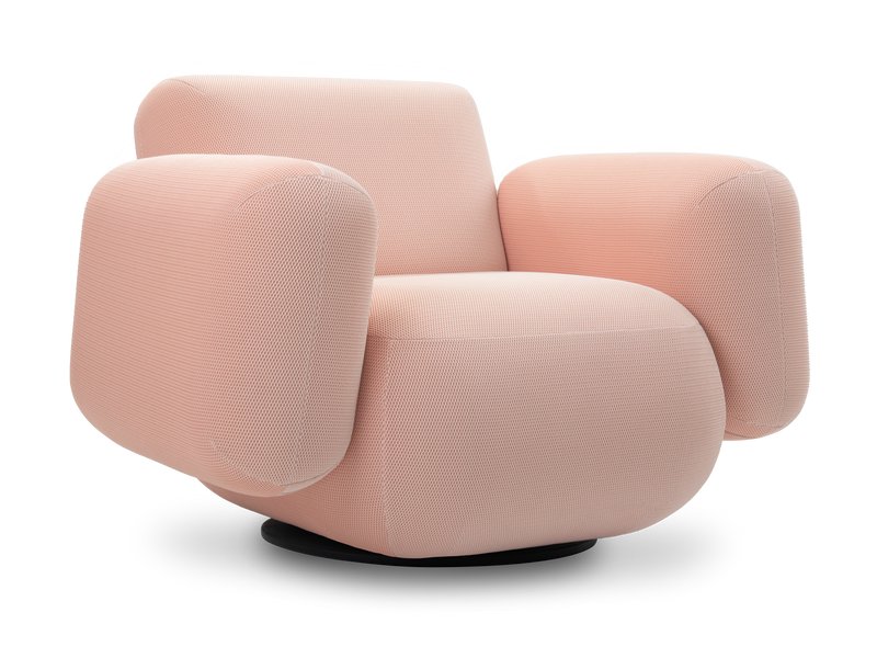 Кресло поворотное Я не минималист Трикотаж Розовый